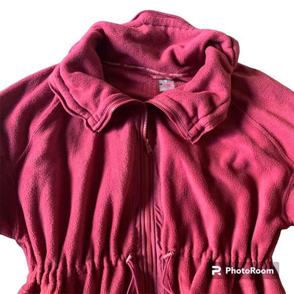 Free People Movement She’s All That Fleece Drawstring Zippered Pink Wine Size L - Picture 4 of 7
